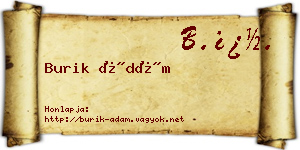 Burik Ádám névjegykártya