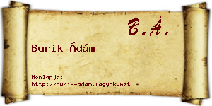 Burik Ádám névjegykártya